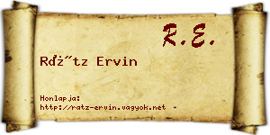 Rátz Ervin névjegykártya
