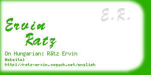 ervin ratz business card